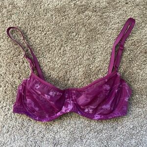 JCrew bra pink purple floral sheer 36B